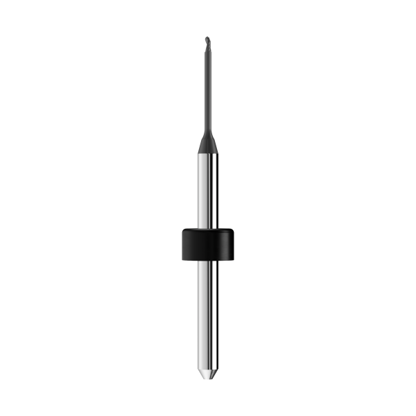 T12 - solid carbide ballnose end mill Ø1mm, optimized for machining PMMA, PEEK, wax