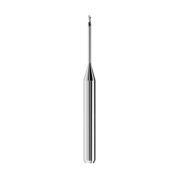 solid carbide ballnose end mill Ø1mm, optimized for machining PMMA, PEEK, wax