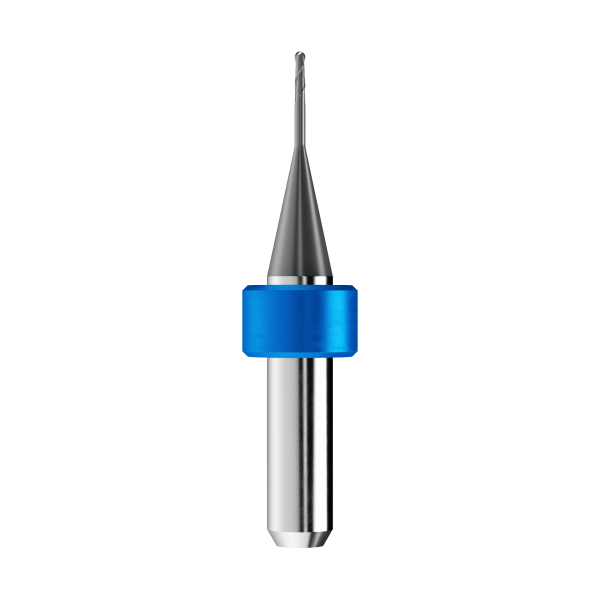 T4/T9 - solid carbide ballnose end mill Ø1mm, optimized for machining CoCr, titanium