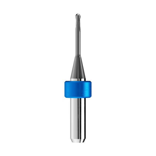 T27 - solid carbide ballnose end mill Ø2mm, optimized for machining CoCr, titanium