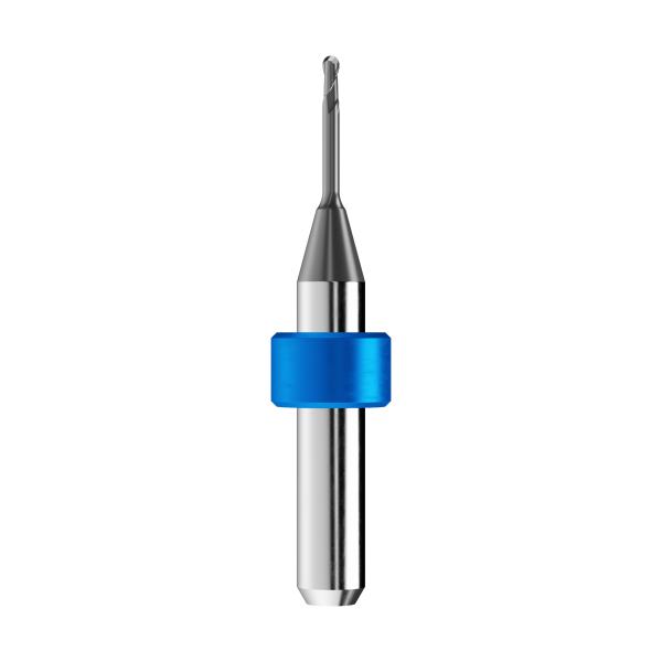 T3/T8 - solid carbide ballnose end mill Ø1,5mm, optimized for machining CoCr, titanium