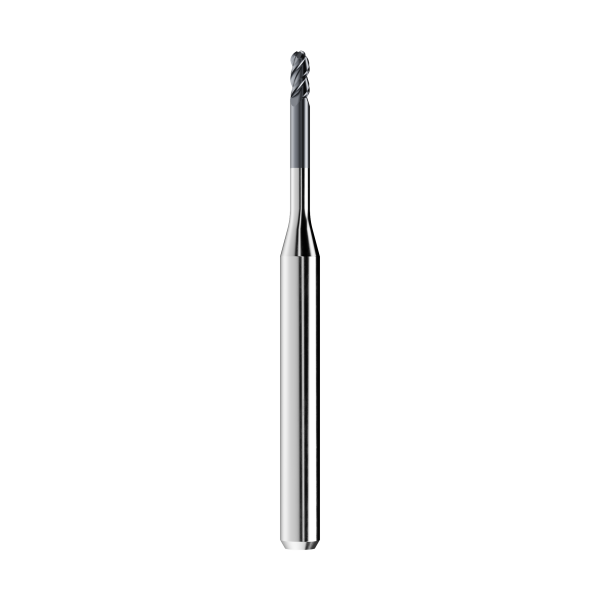 solid carbide ballnose end mill Ø2mm, optimized for machining zirconium oxide