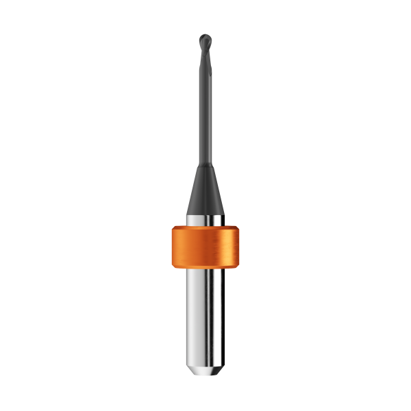 T35 - solid carbide ballnose end mill Ø2mm, optimized for machining zirconium oxide, PMMA, wax