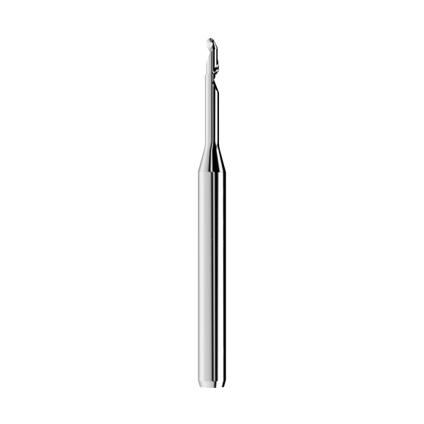 solid carbide ballnose end mill Ø2mm, optimized for machining PMMA, PEEK, wax